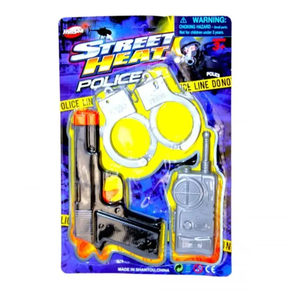 12 Pc Boys Party Gifts Police Toy Gun Handcuffs Radio Sets Sheriff Costume Play
