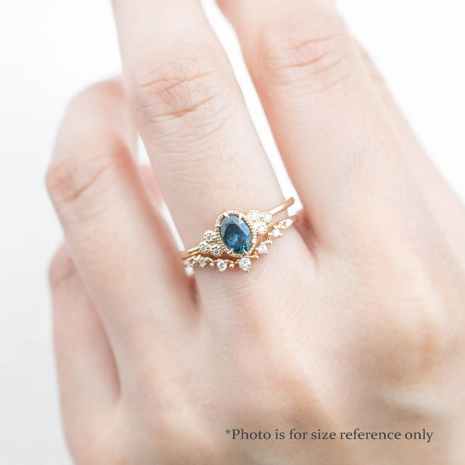 Celine Ring - 6x4mm 0.60ct Blue Montana Sapphire, 14k Rose Gold