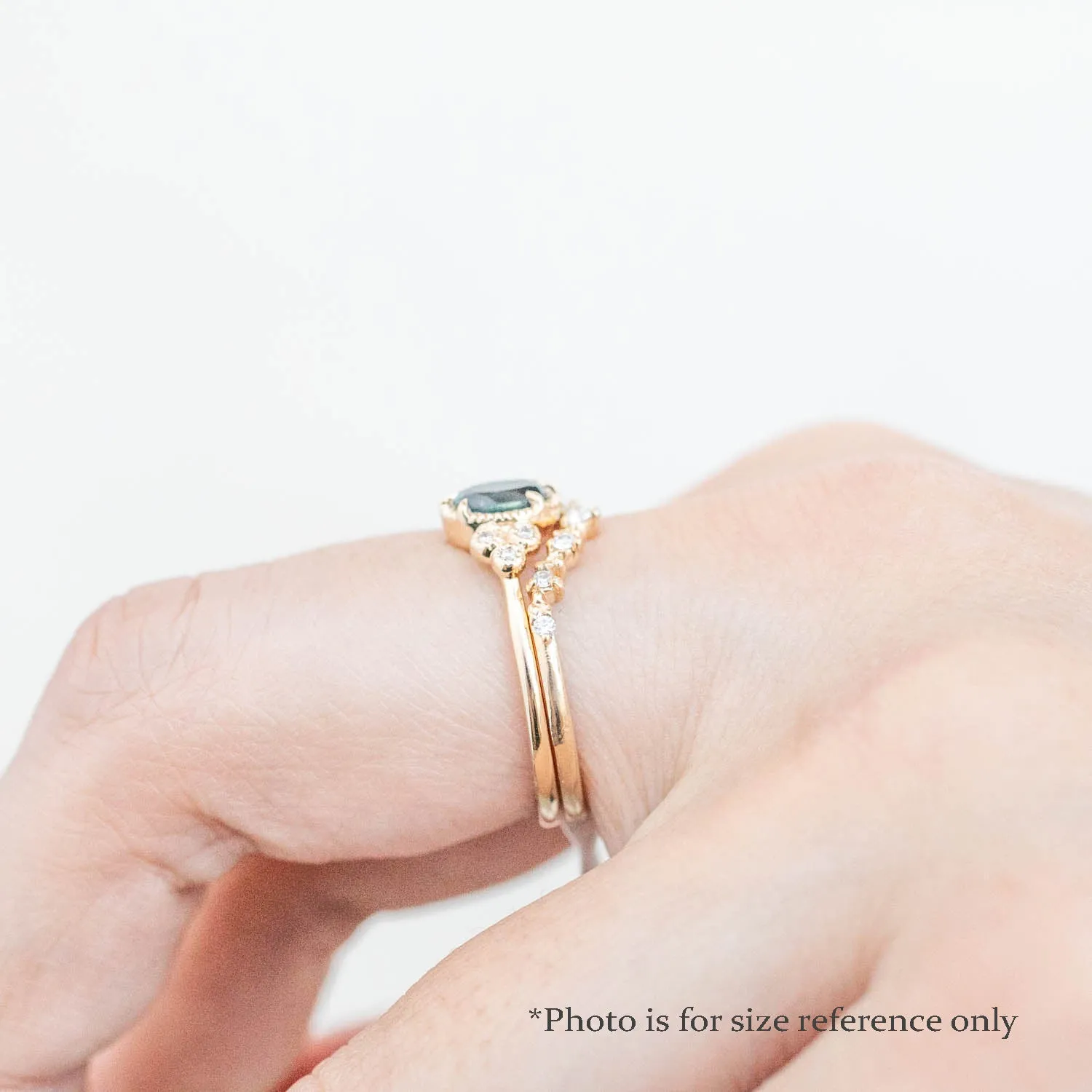 Celine Ring - 6x4mm 0.60ct Blue Montana Sapphire, 14k Rose Gold