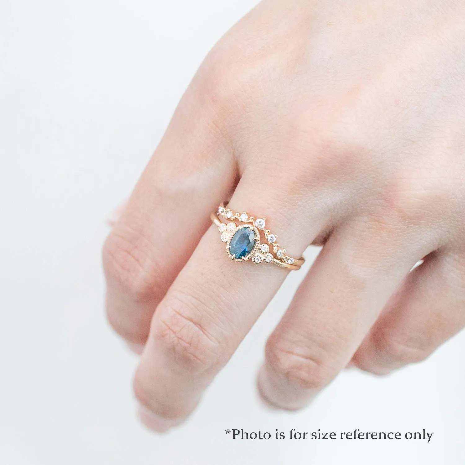 Celine Ring - 6x4mm 0.60ct Blue Montana Sapphire, 14k Rose Gold