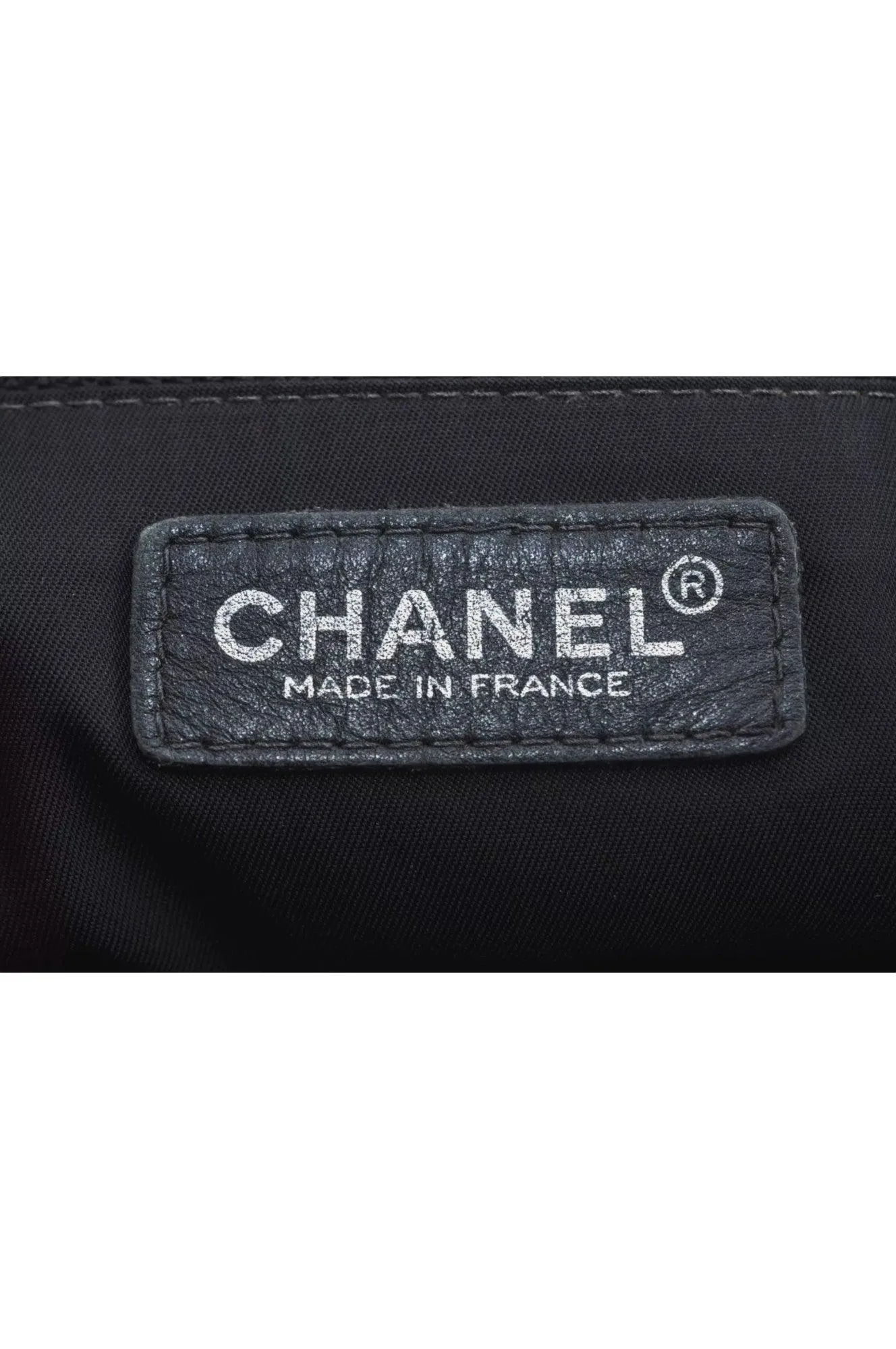 CHANEL New Travel Line Vintage Tote Bag Nylon Leather Black Junk 1911J
