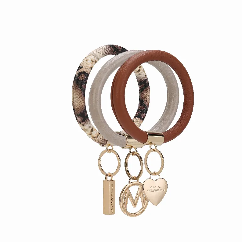 Jasmine Vegan Leather Women's Wristlet Keychain set- 3 pieces