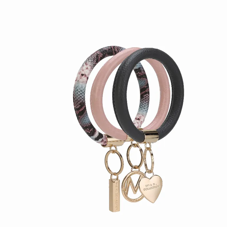 Jasmine Vegan Leather Women's Wristlet Keychain set- 3 pieces