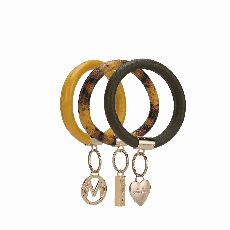 Jasmine Vegan Leather Women's Wristlet Keychain set- 3 pieces