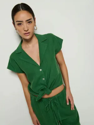 Nation Noemi Tie Front Tank in Green Lawn