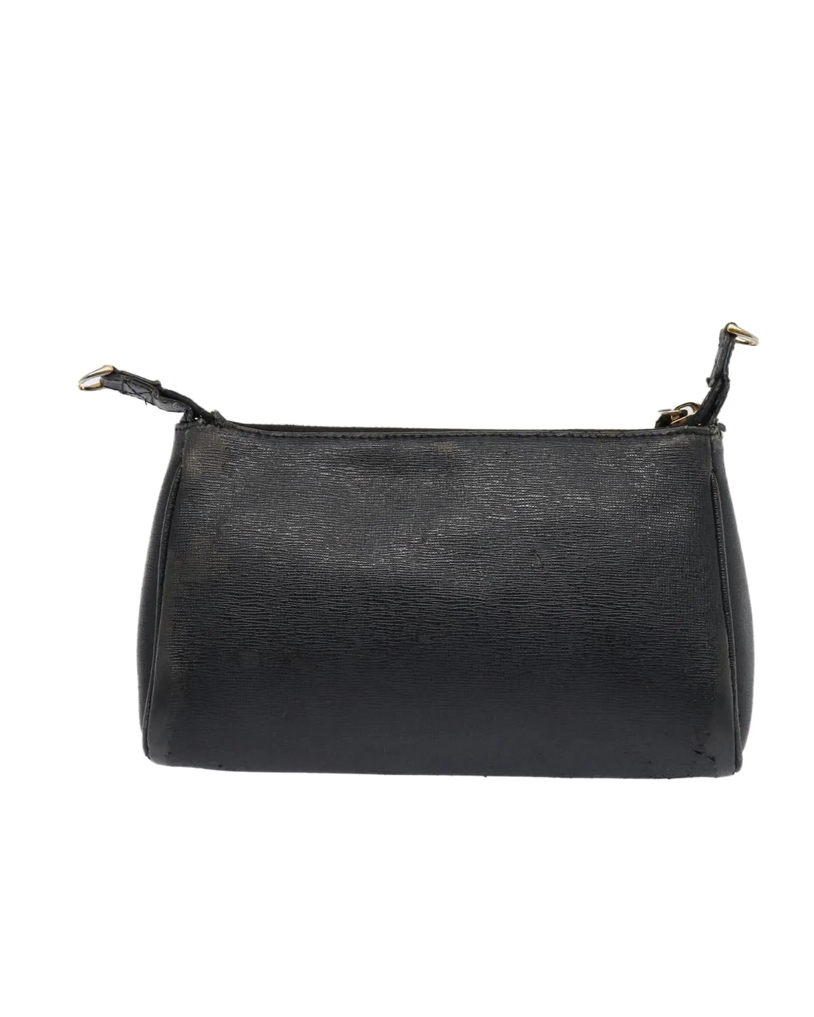 Navy Leather Shoulder Bag with Adjustable Strap