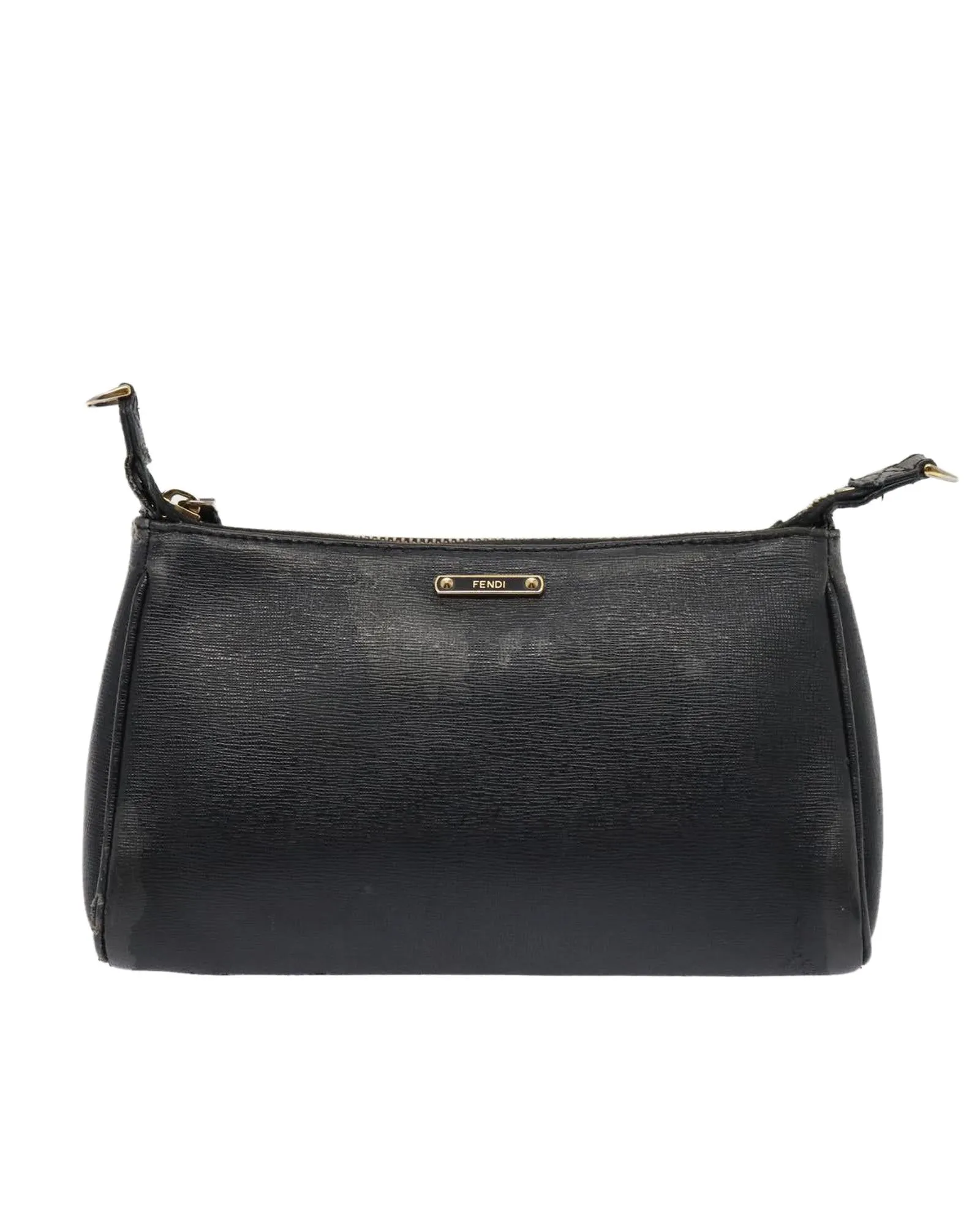 Navy Leather Shoulder Bag with Adjustable Strap