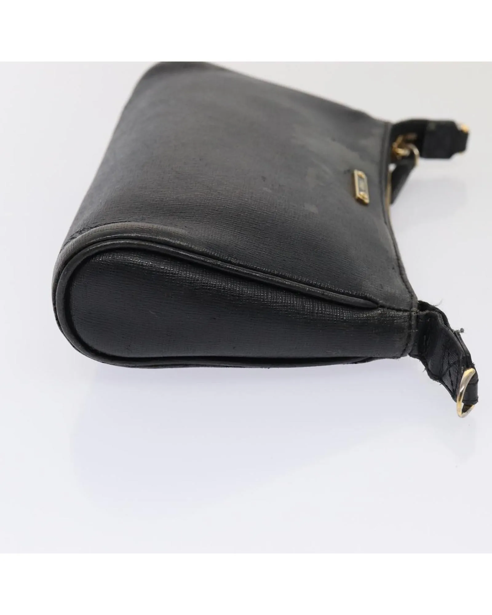 Navy Leather Shoulder Bag with Adjustable Strap