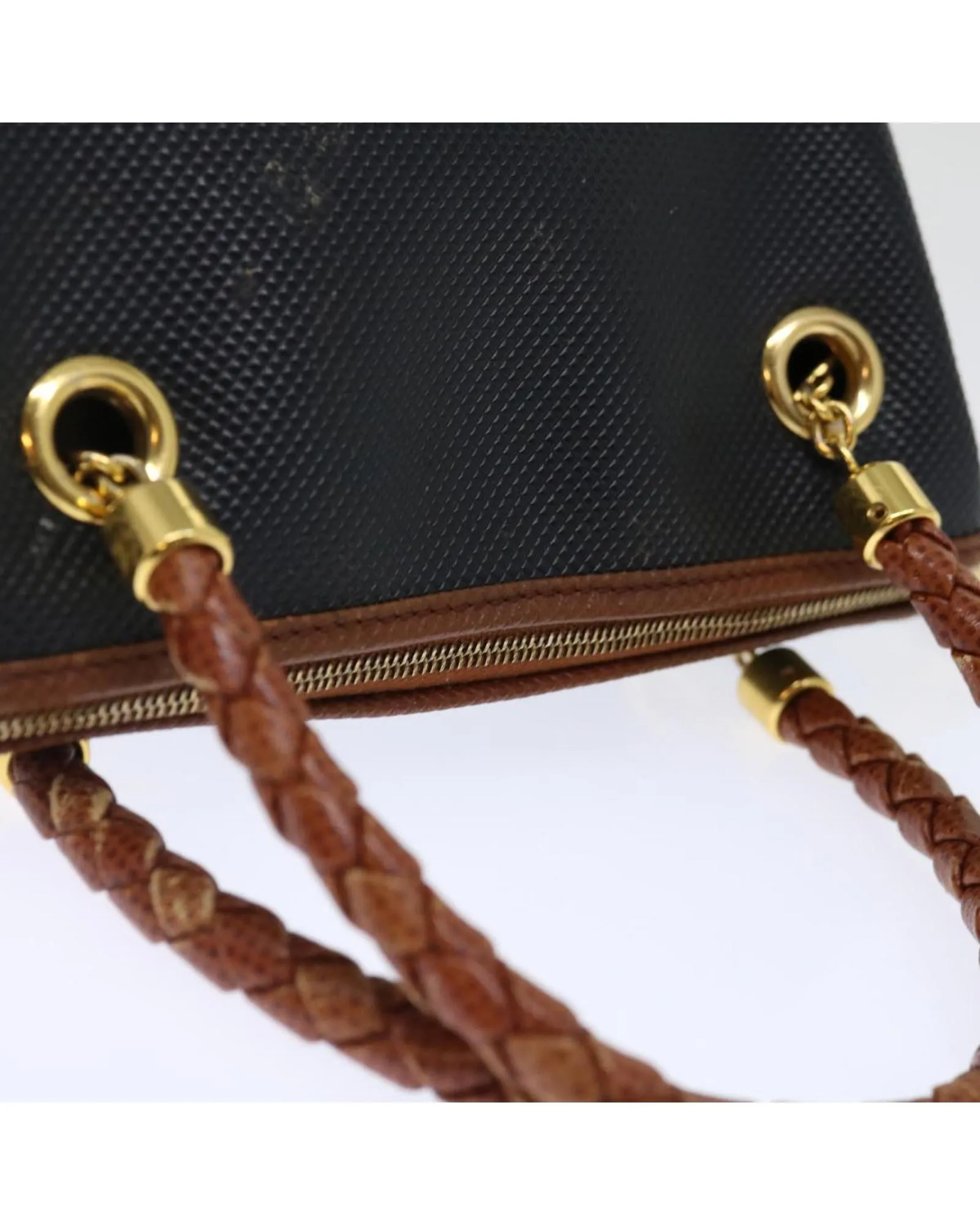 Navy PVC Leather Hand Bag