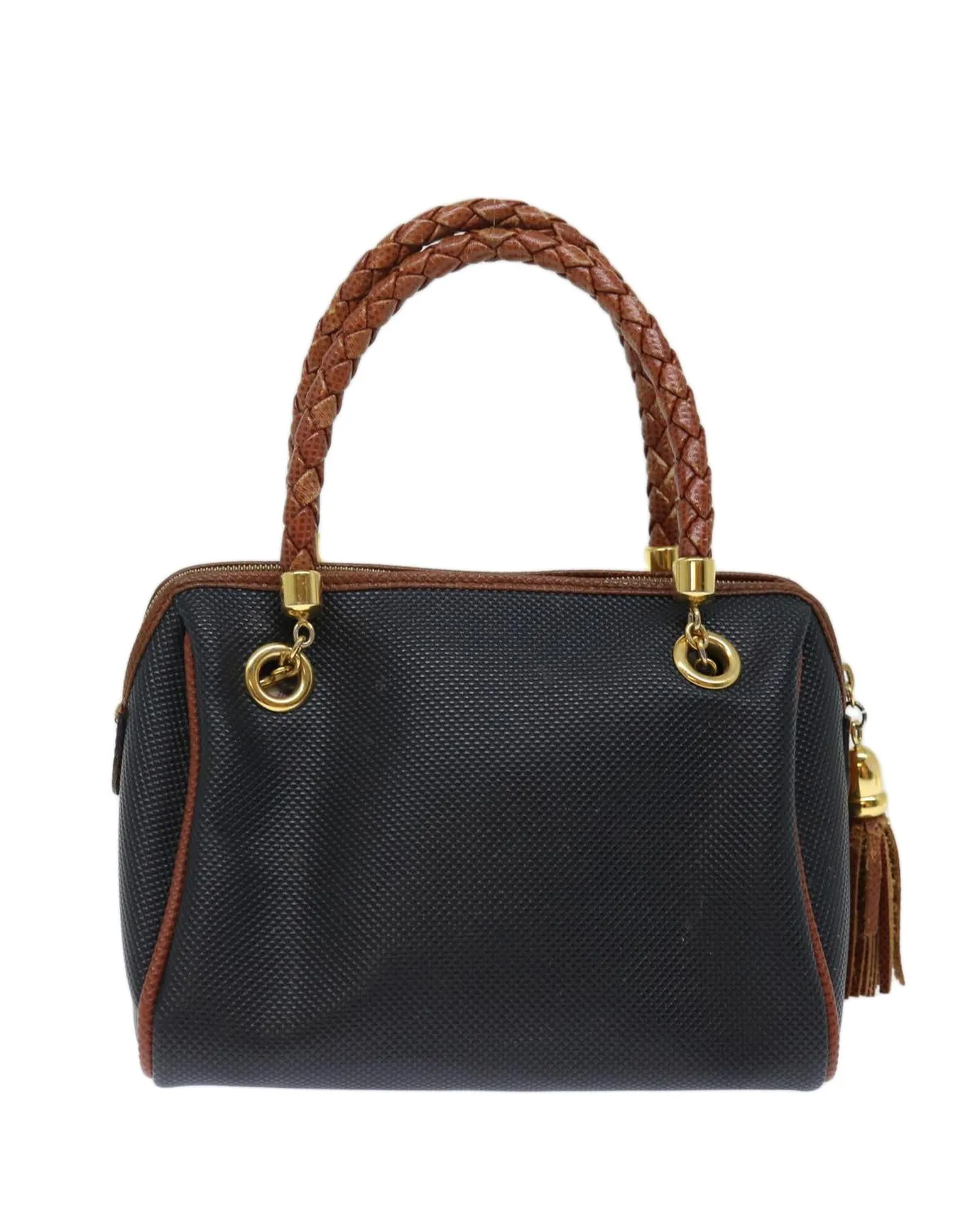 Navy PVC Leather Hand Bag