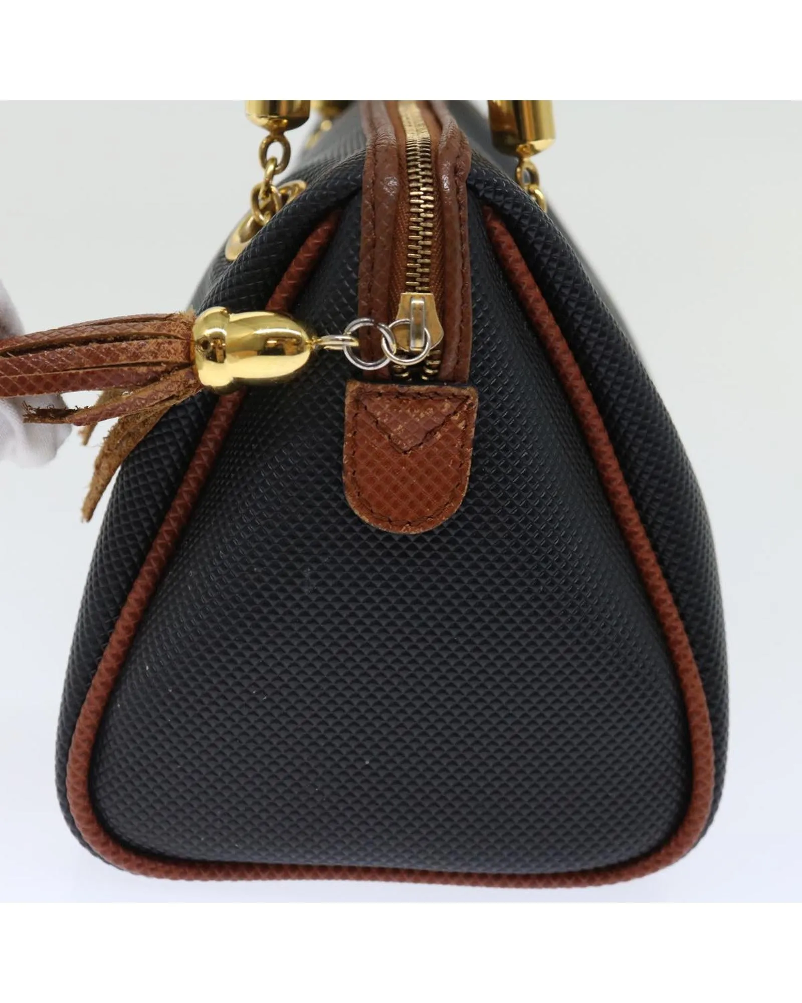 Navy PVC Leather Hand Bag