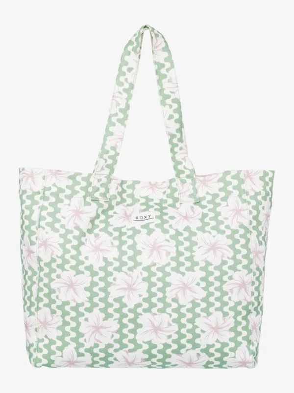 Roxy Women's Anti Bad Vibes Large Tote Bag Basil Party Waves Yw ERJBT03406_GHZ5