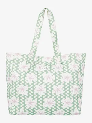 Roxy Women's Anti Bad Vibes Large Tote Bag Basil Party Waves Yw ERJBT03406_GHZ5
