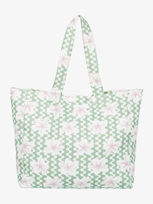 Roxy Women's Anti Bad Vibes Large Tote Bag Basil Party Waves Yw ERJBT03406_GHZ5