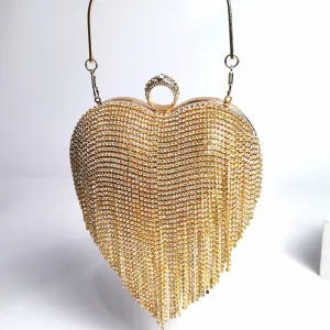 Samantha  Handtasche mit Quasten und eingelegtem Diamant