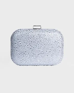 Silver Clutch With Rhinestones