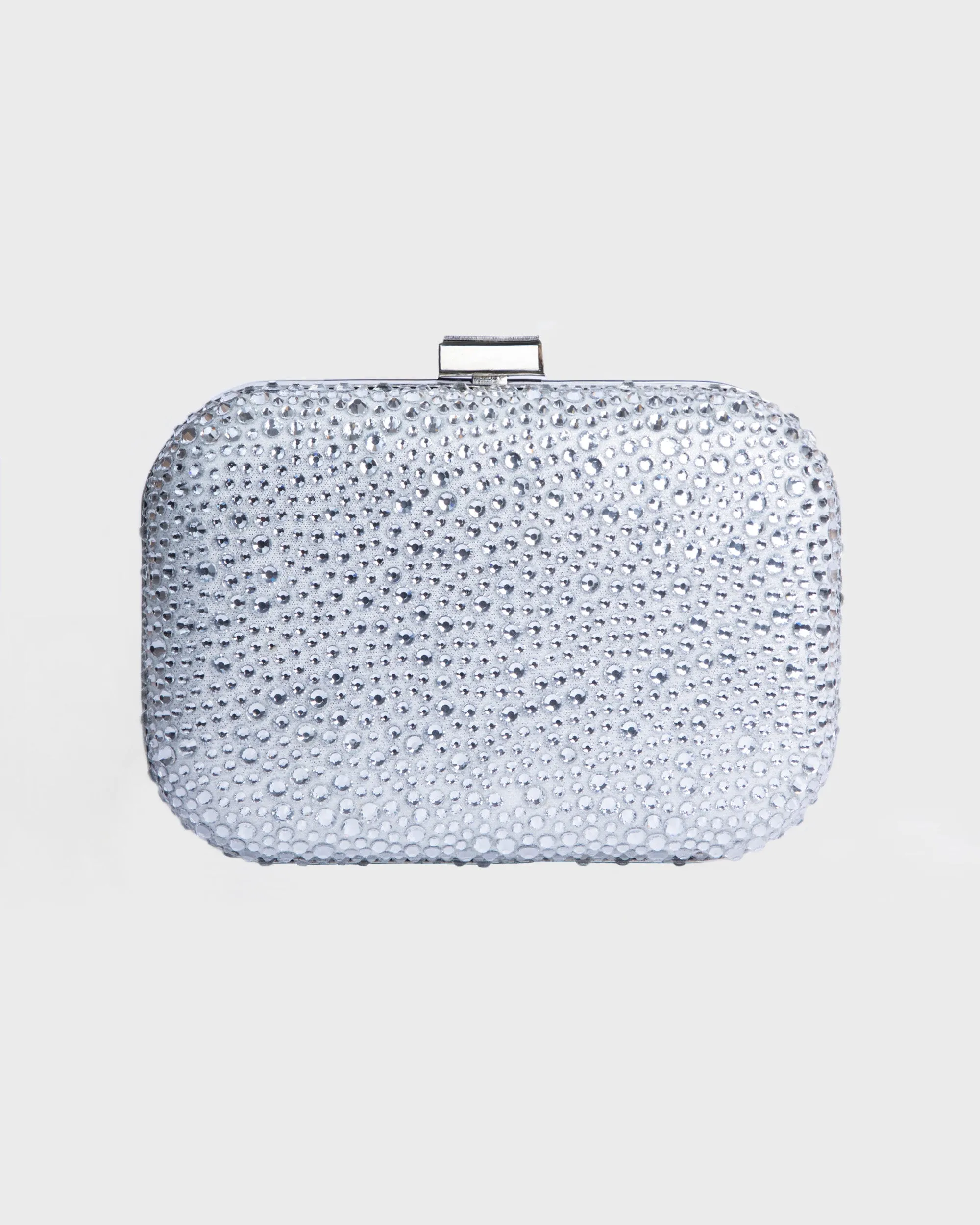 Silver Clutch With Rhinestones