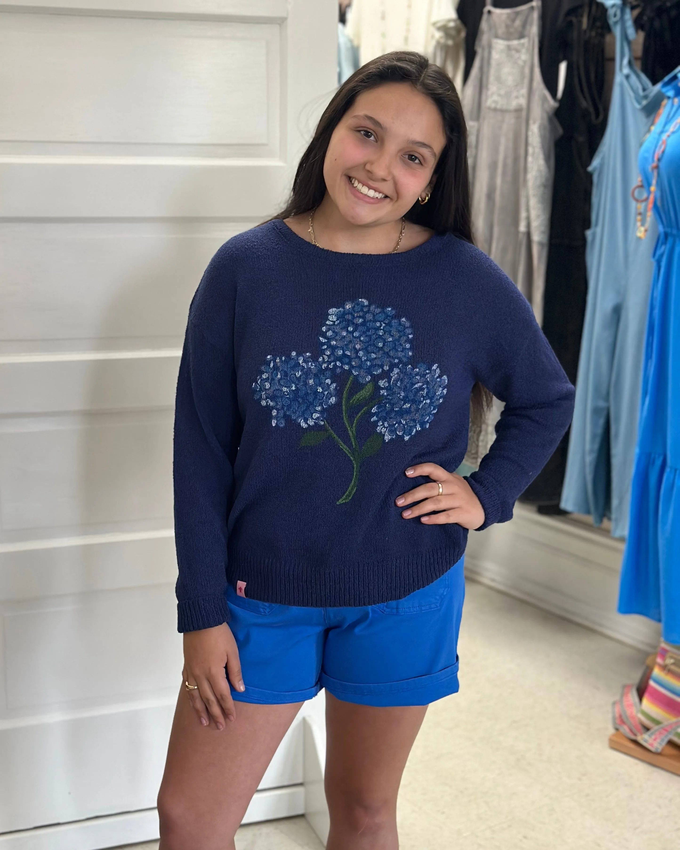 Sweet Hydrangea Knit Top