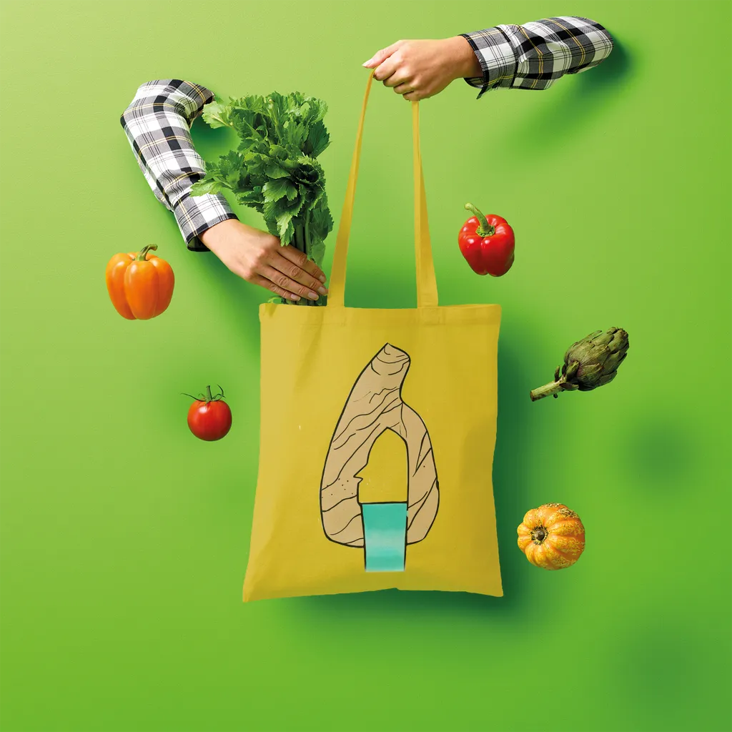 Yellow Rock with Water Shopper Tote Bag
