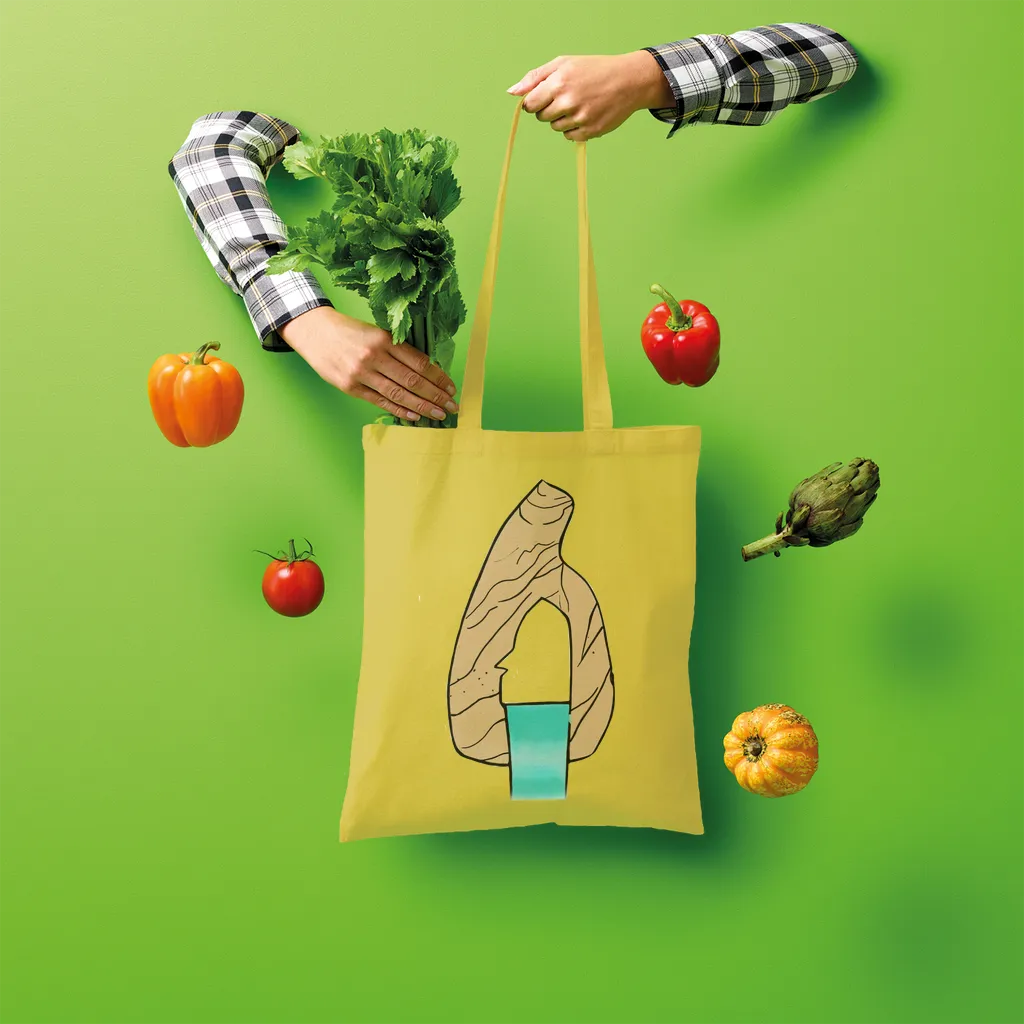 Yellow Rock with Water Shopper Tote Bag