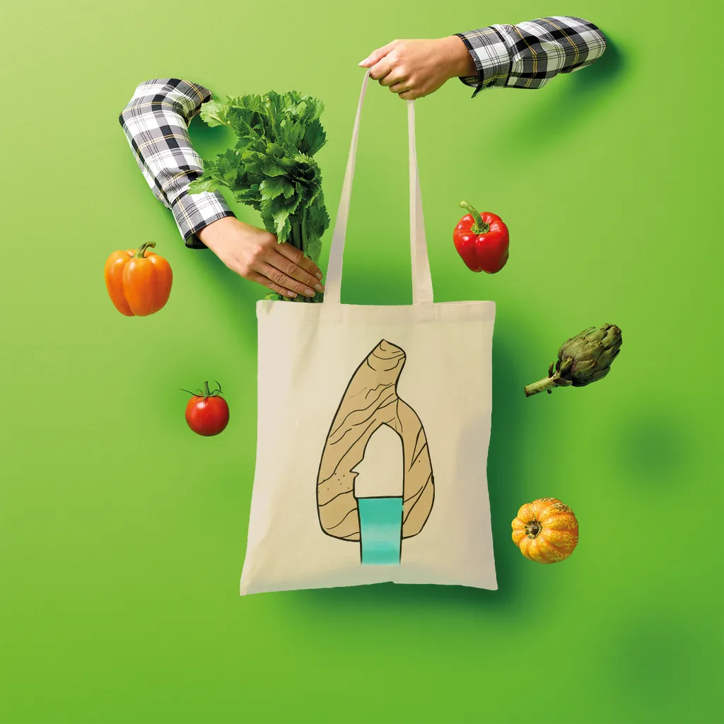 Yellow Rock with Water Shopper Tote Bag