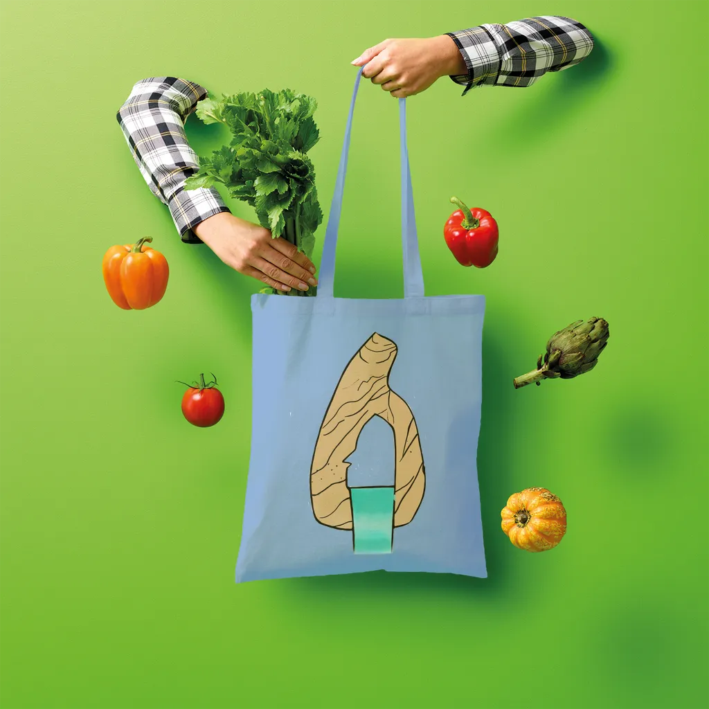 Yellow Rock with Water Shopper Tote Bag