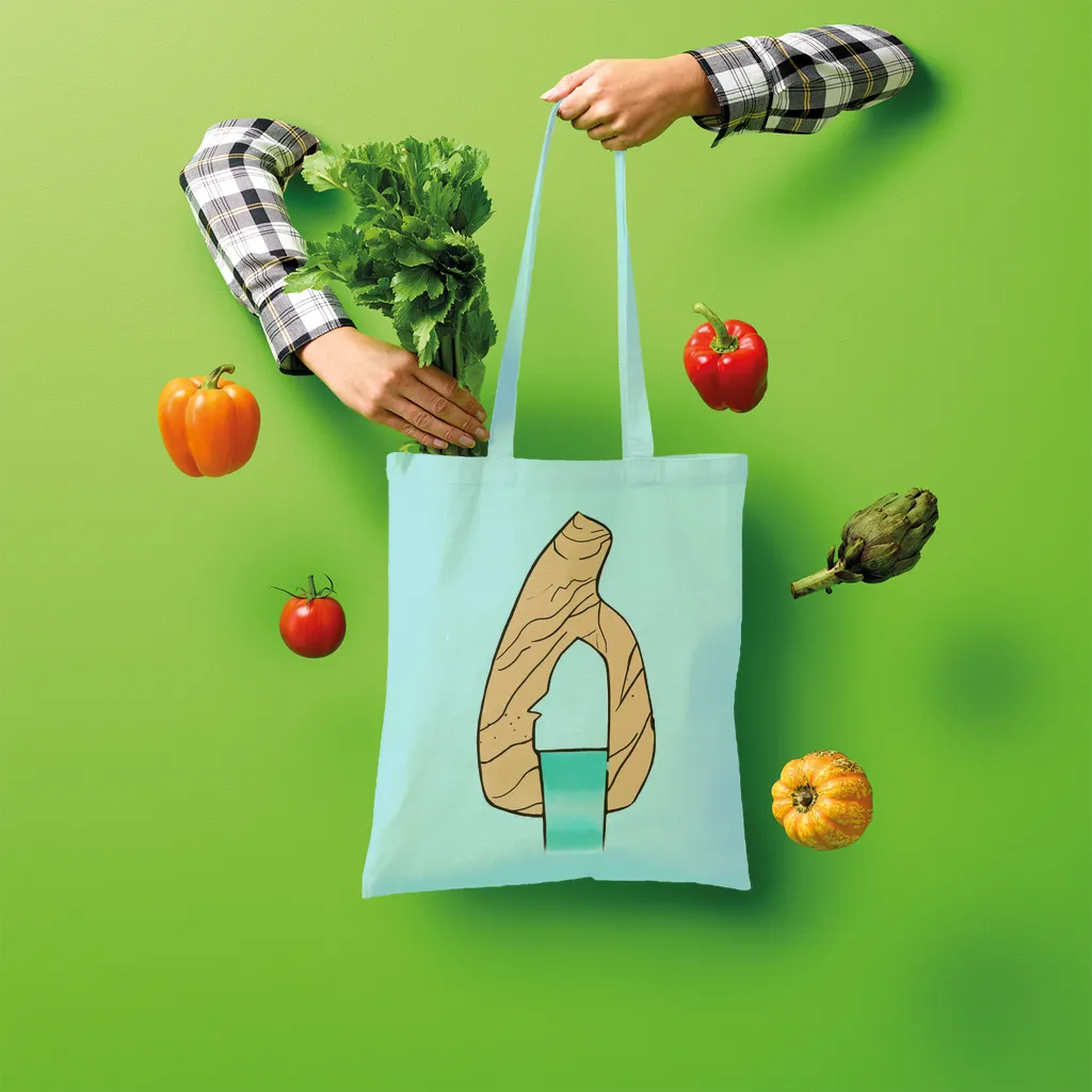 Yellow Rock with Water Shopper Tote Bag