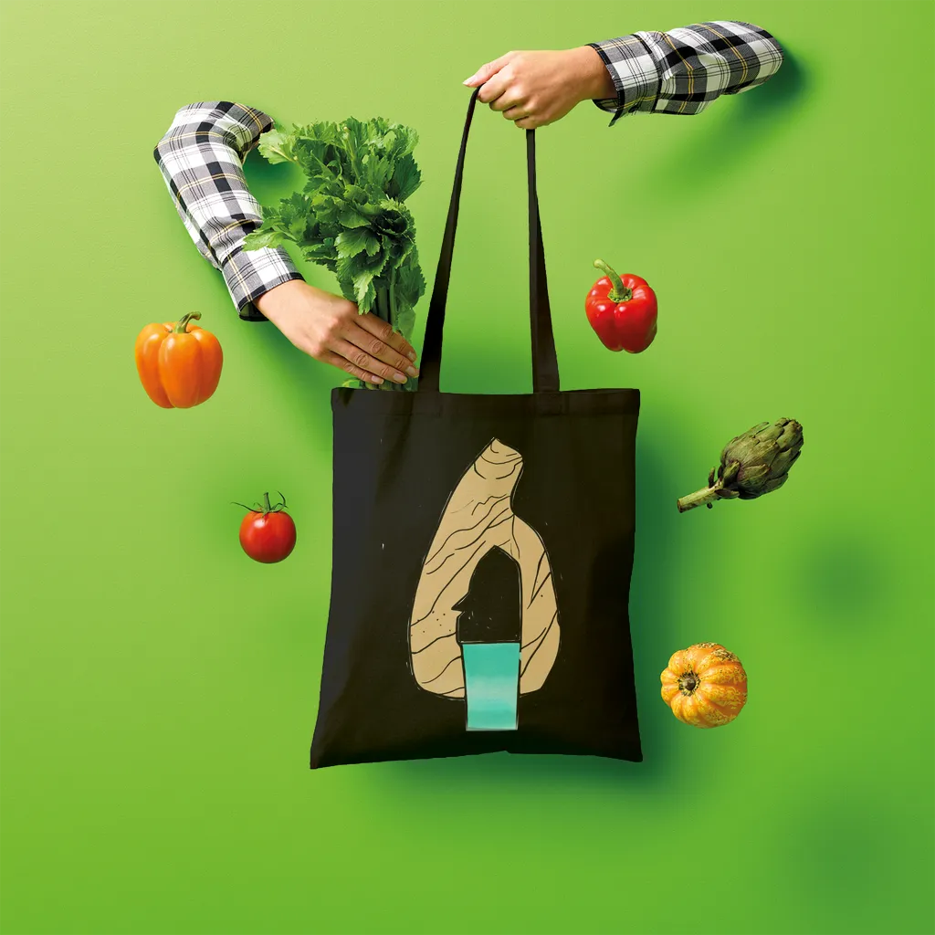 Yellow Rock with Water Shopper Tote Bag