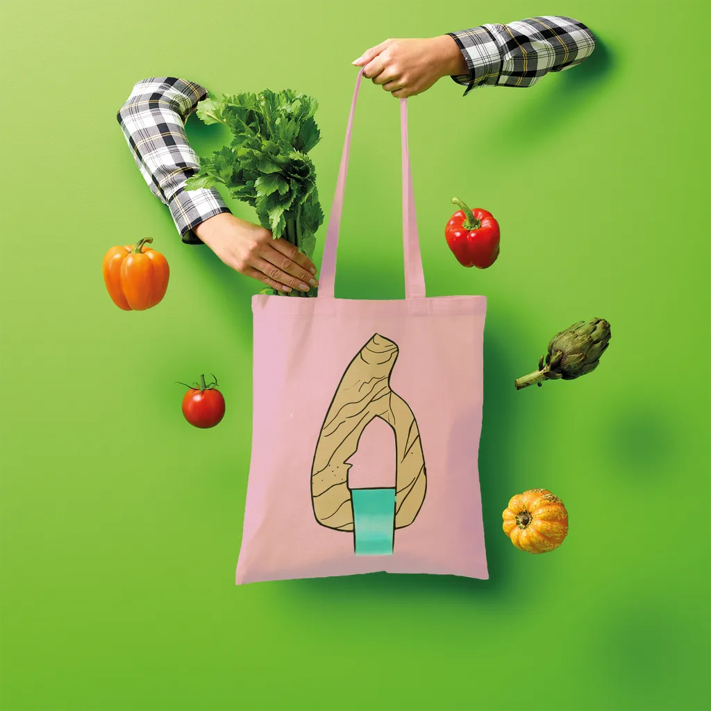 Yellow Rock with Water Shopper Tote Bag