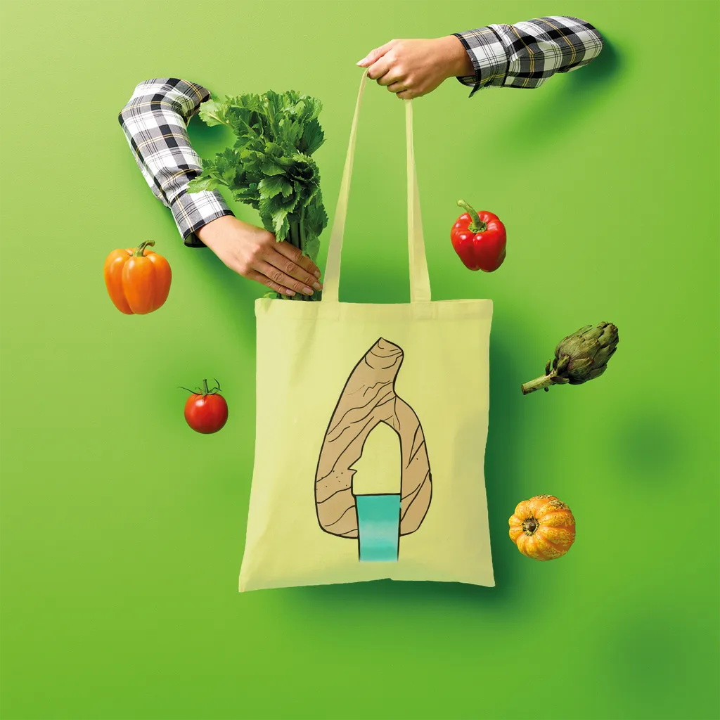 Yellow Rock with Water Shopper Tote Bag