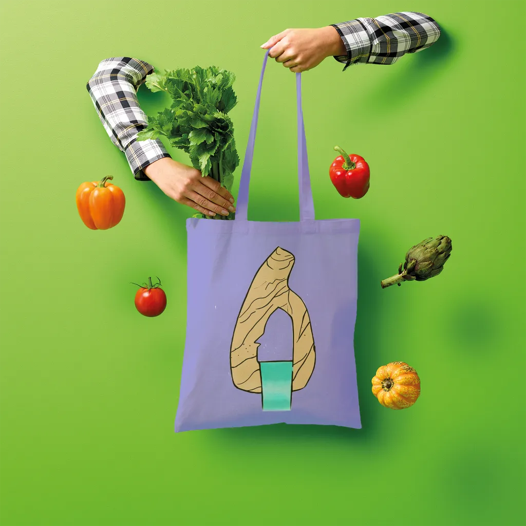 Yellow Rock with Water Shopper Tote Bag