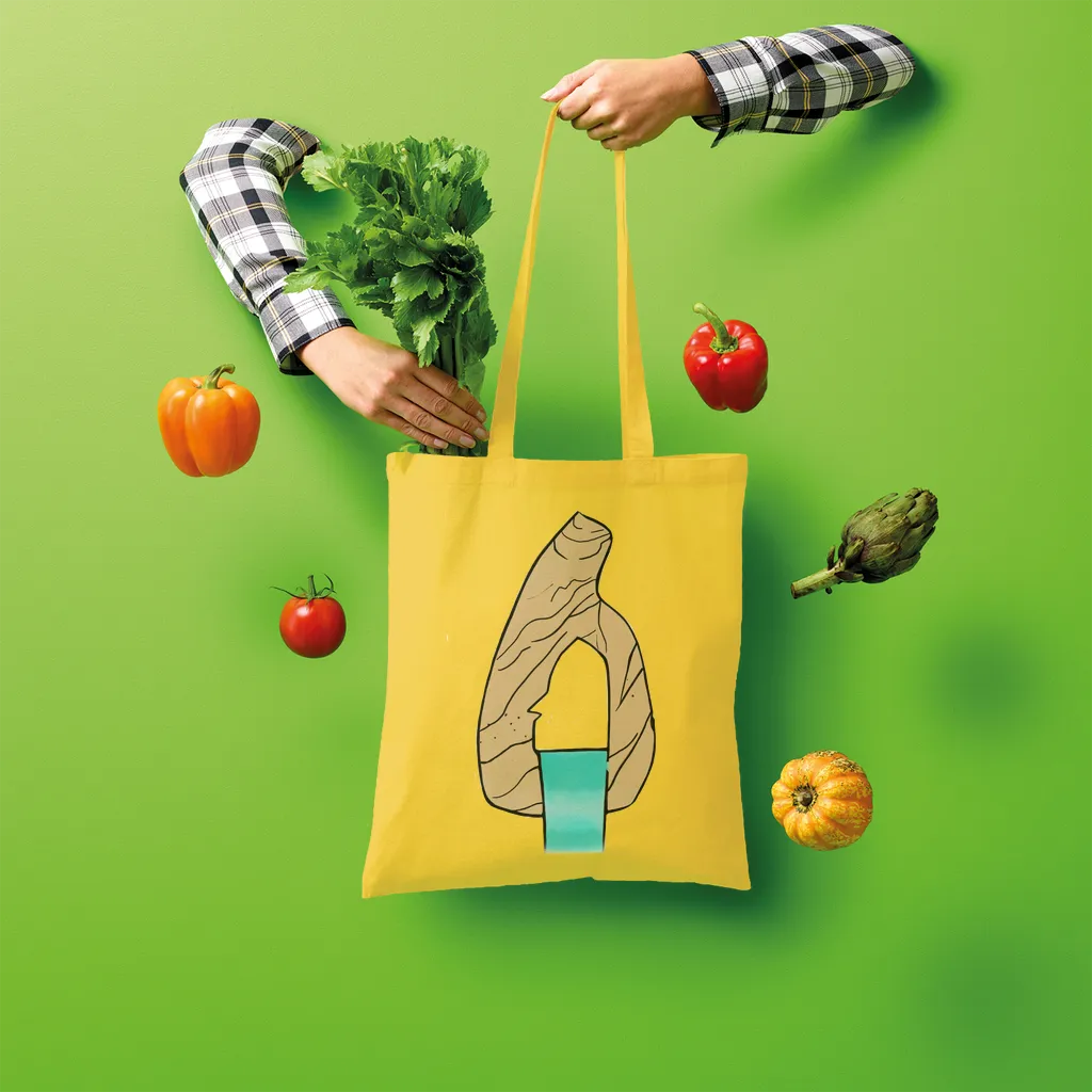 Yellow Rock with Water Shopper Tote Bag