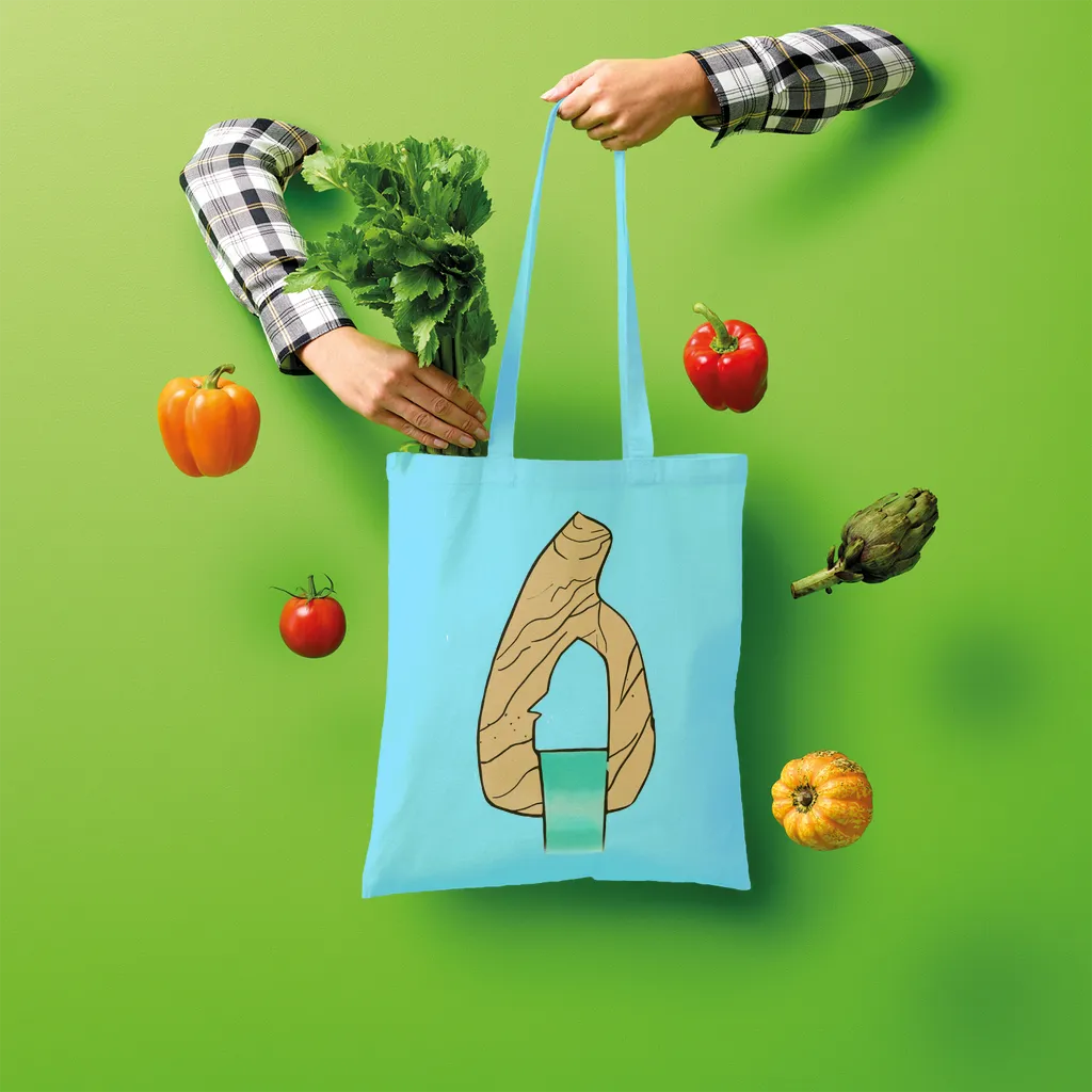 Yellow Rock with Water Shopper Tote Bag
