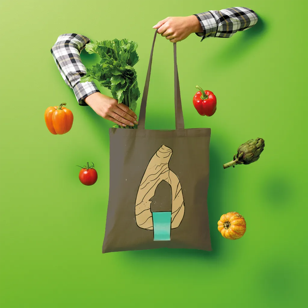 Yellow Rock with Water Shopper Tote Bag