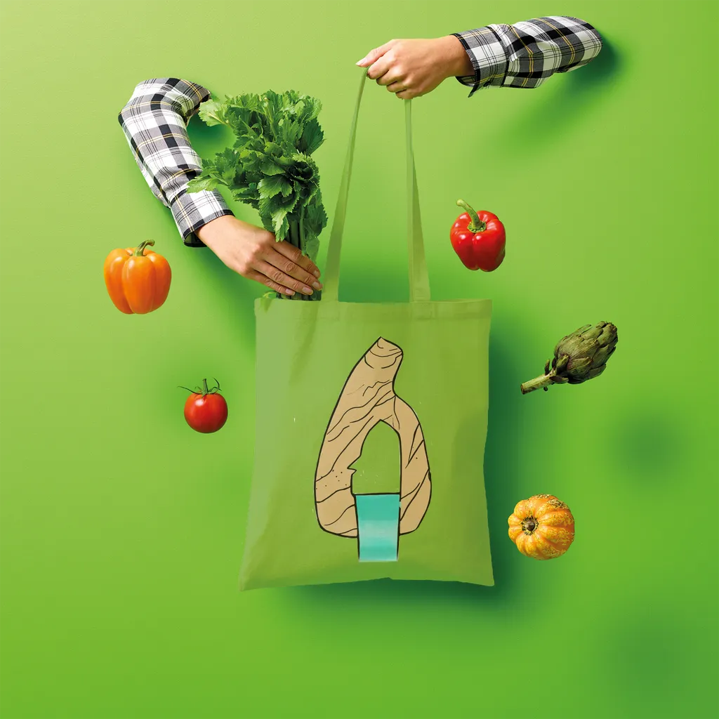 Yellow Rock with Water Shopper Tote Bag